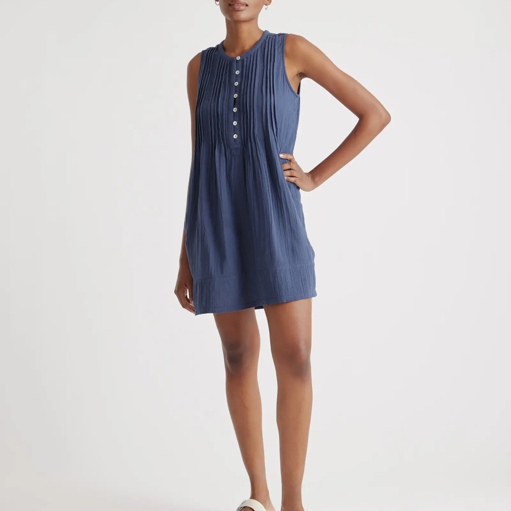Faherty Blue Sleeveless Dress